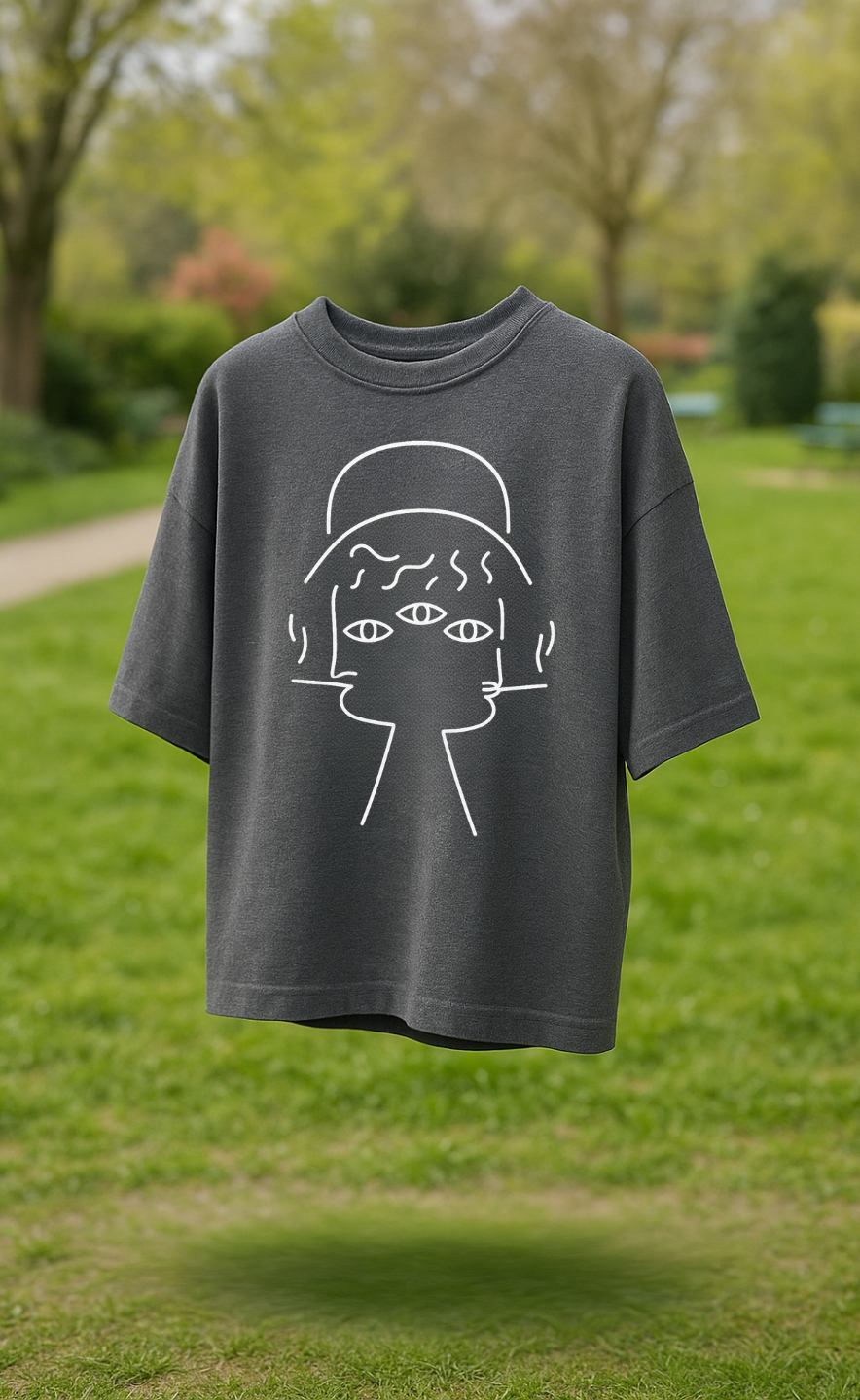 T-shirt Mixte Gris – Illustration Graphique