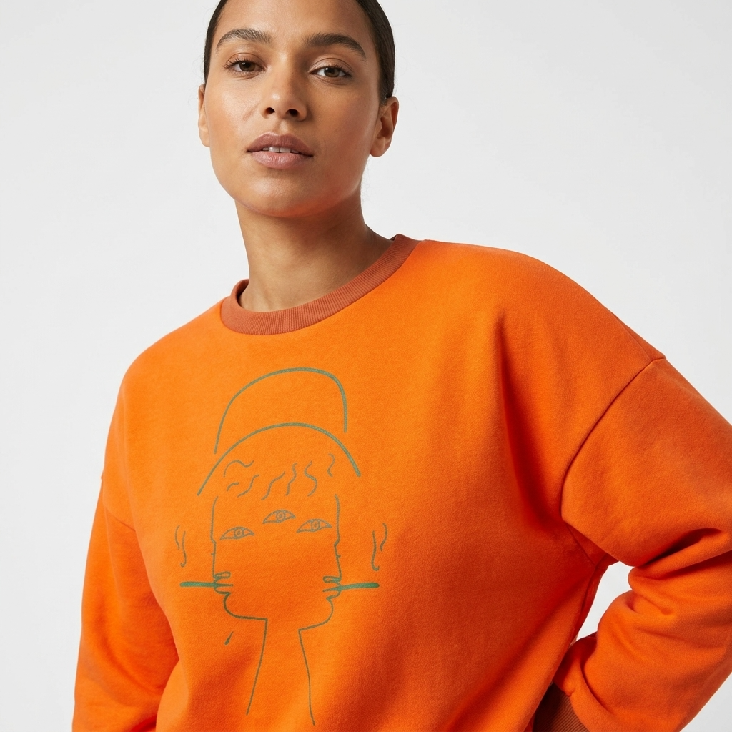 Sweat-shirt Réversible DOOBLE FACE — Orange & Vert