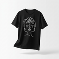 T-shirt Manches Courtes DOOBLE FACE — Noir & Illustration Graphique Blanche