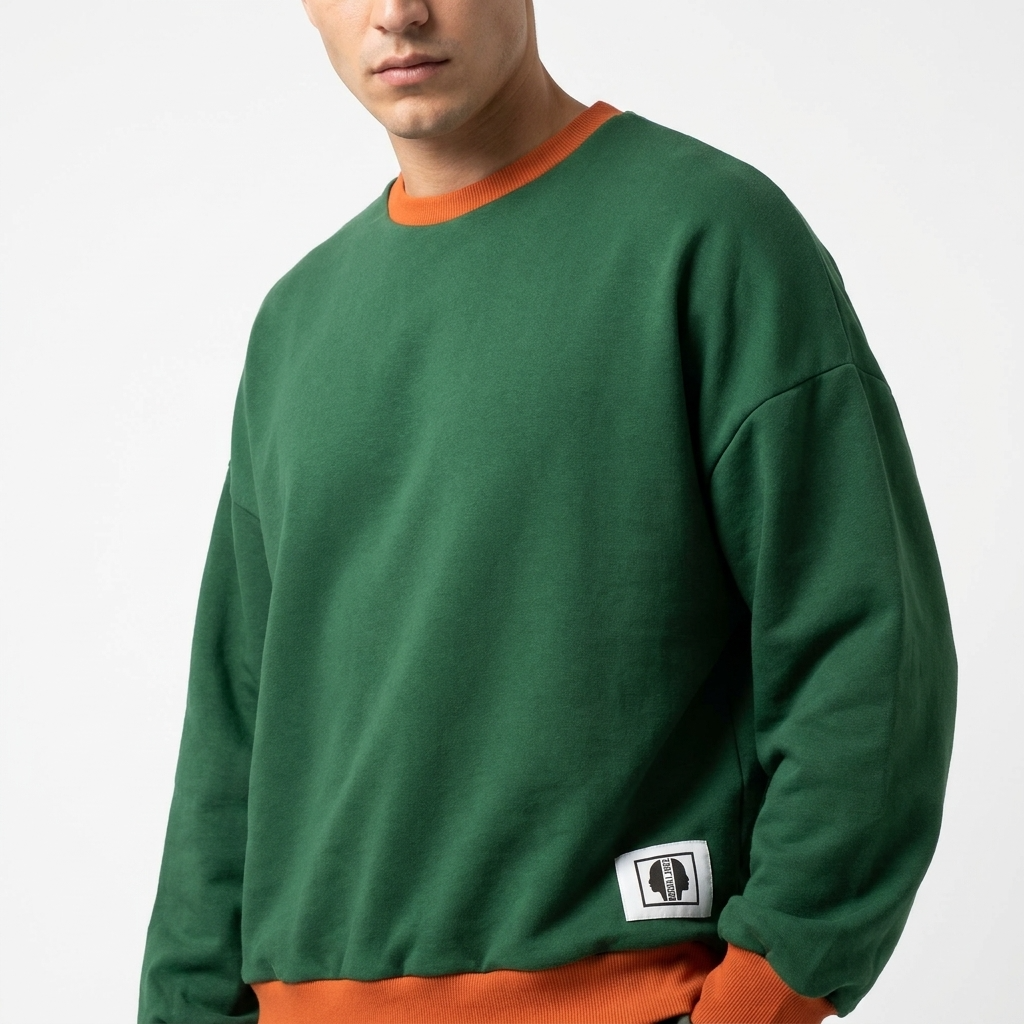 Sweat-shirt Réversible DOOBLE FACE — Orange & Vert