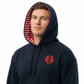 Sweat-shirt Réversible à Capuche DOOBLE FACE — Bleu Marine & Rayé Rouge/Blanc