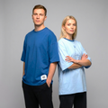 T-shirt Réversible Manches Courtes DOOBLE FACE — Bleu Foncé & Bleu Ciel