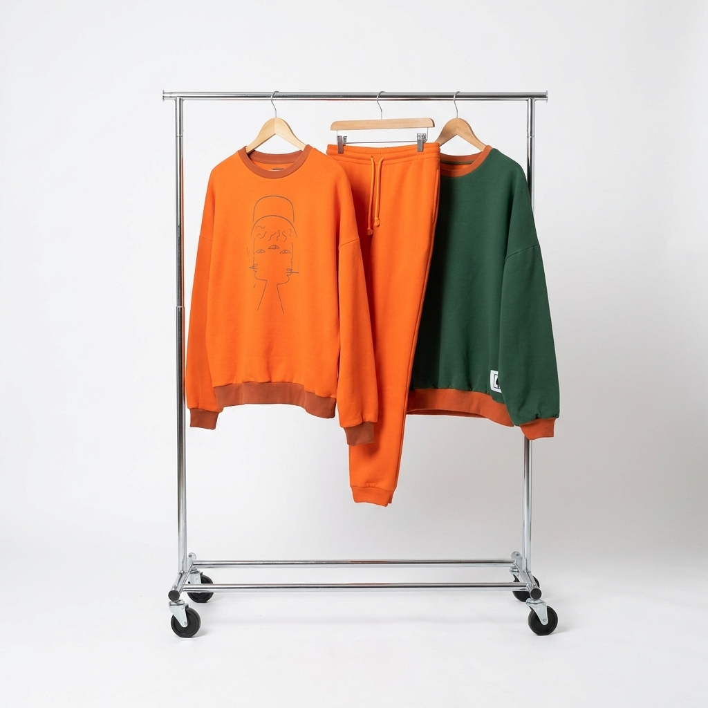 Sweat-shirt Réversible DOOBLE FACE — Orange & Vert